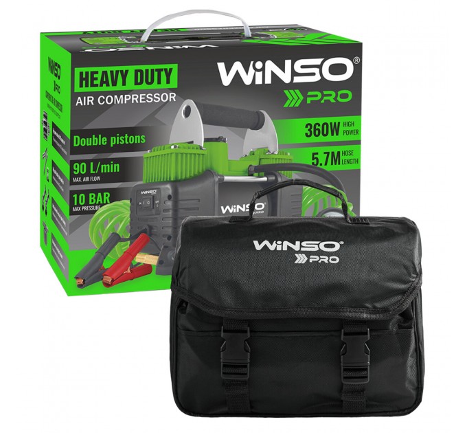 Компресор автомобільний Winso Pro Heavy Duty 12В 10Атм 90л/хв із зажимами АКБ, ціна: 2 162 грн.