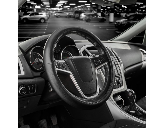 Чохол на кермо Carlife 37-39см, екошкіра, чорний, один шов SW140M, ціна: 223 грн.