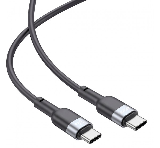 Кабель Brevia Type-C to Type-C 60W 1,2м, черный box, цена: 162 грн.