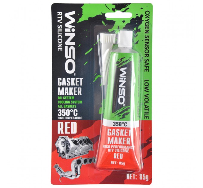 Герметик прокладок высокотемпературный Winso красный силиконовый +350°С, 85г, цена: 74 грн.