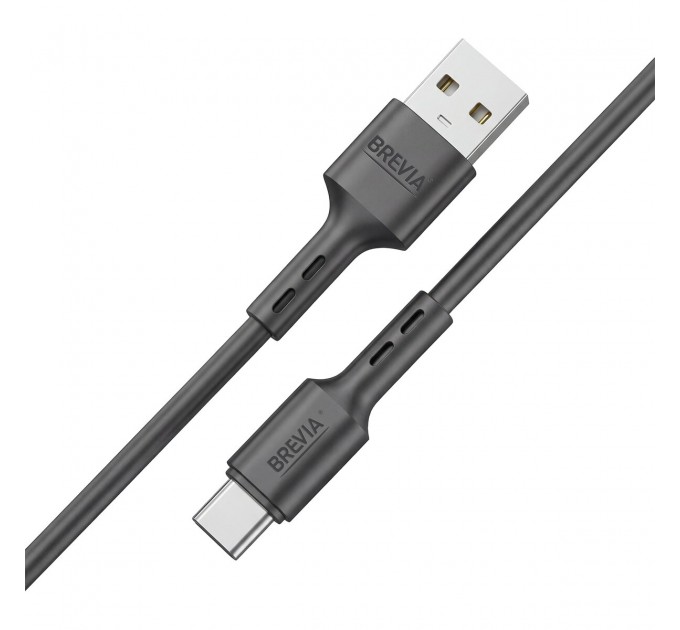 Кабель Brevia USB to Type-C 2,4A 1м, черный ZIP, цена: 65 грн.