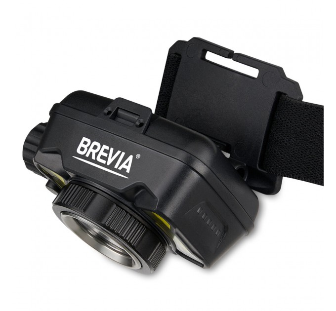 Фонарь налобный Brevia 600Lm, 3W CREE XPG+COB, 1200mAh/3xAAA, Zoom, с сенсором белый/красный, цена: 959 грн.