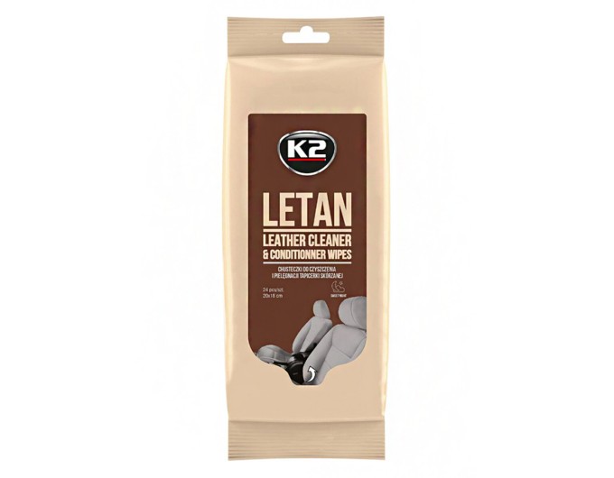 Вологі серветки для очищення шкіряної оббивки K2 Letan Leather Cleaner&Conditionner Wipes, ціна: 76 грн.