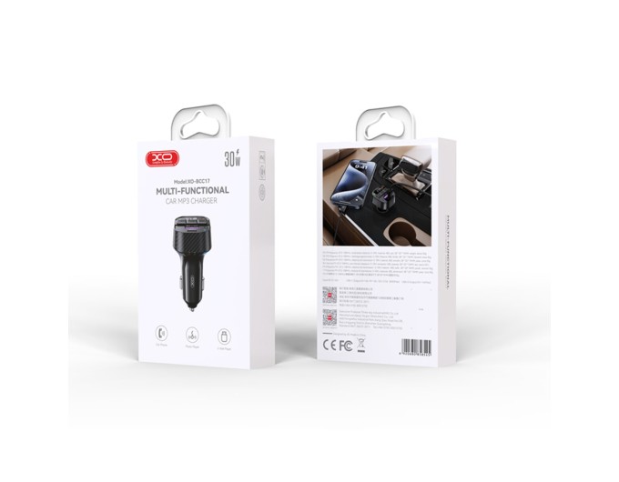FM-трансмиттер XO BCC17 Smart Bluetooth+MP3 A+C Dual Port черный, цена: 299 грн.