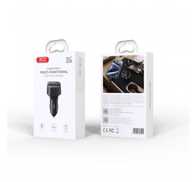 FM-трансмітер XO BCC17 Smart Bluetooth+MP3 A+C Dual Port чорний, ціна: 279 грн.