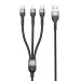 Кабель Brevia 3in1 USB to Lightning+Micro+Type-C 3A 1,2м, черный, цена: 284 грн.