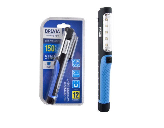 Фонарь инспекционный Brevia LED Pen Light 5SMD+1W LED 150lm 3xAAA, цена: 190 грн.