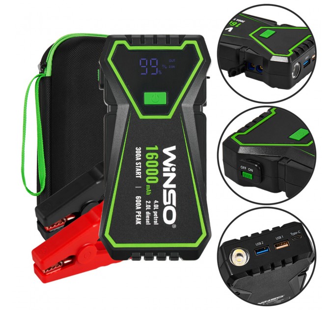 Пусковое устройство Winso Jump Starter 300/600A 16000mAh, цена: 2 538 грн.
