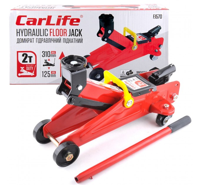 Домкрат гидравлический подкатный CarLife 2т 125-310мм, цена: 1 498 грн.