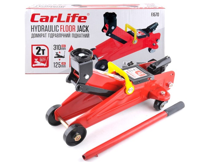Домкрат гидравлический подкатный CarLife 2т 125-310мм, цена: 1 543 грн.