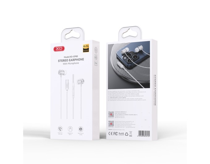 Наушники проволочные XO EP80 In ear Type-C белые, цена: 149 грн.