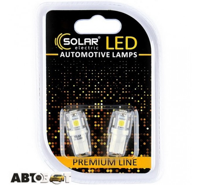 LED лампа SOLAR T10 W2.1x9.5d 12V 5SMD 5050 white SL1330 (2 шт.), ціна: 40 грн.