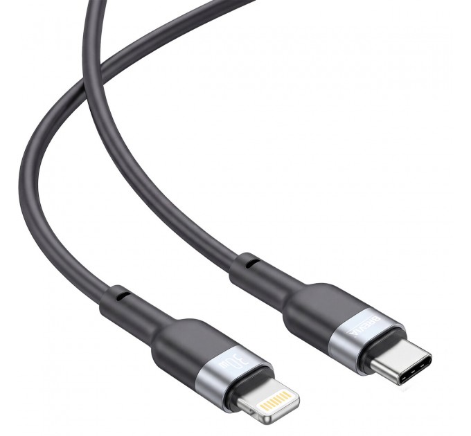 Кабель Brevia Type-C to Lightning 30W 1,2м, черный ZIP, цена: 199 грн.