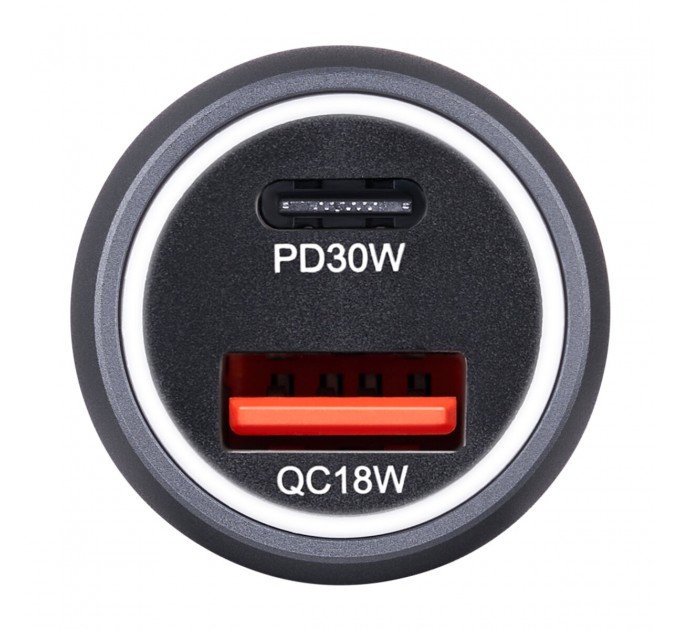 Автомобильное зарядное устройство для Brevia ePower Dual Style Metal LED 48W 1xUSB-C+1xUSB-A, цена: 331 грн.