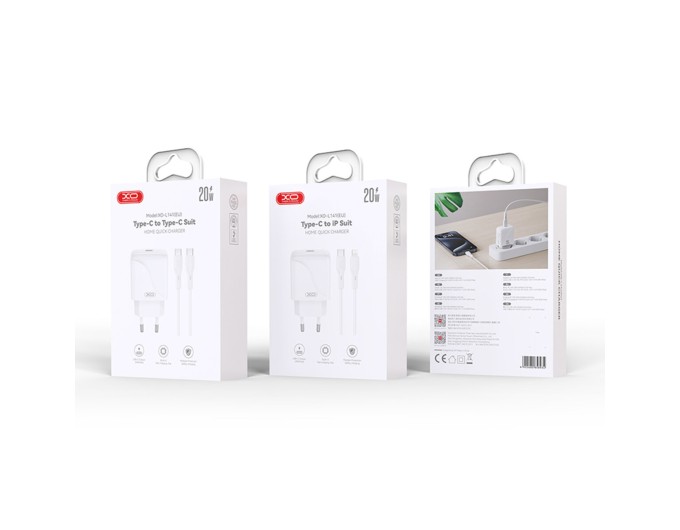 Сетевое зарядное устройство XO L141 Single USB-C 20W + Type-C кабель белый, цена: 199 грн.
