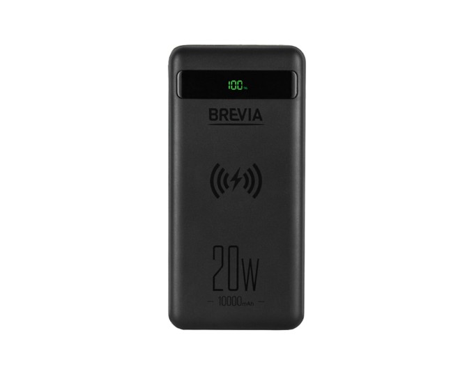 Повербанк (Power Bank) Brevia 10000mAh 20W Wireless Qi10W Li-Pol, LCD черный, цена: 699 грн.