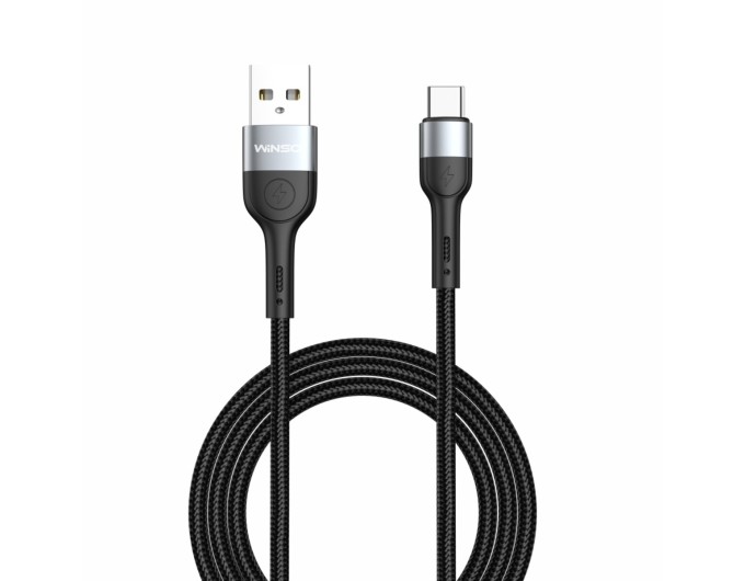 Кабель Winso Pro USB to Type-C TPE+плетіння 1м чорний, ціна: 100 грн.