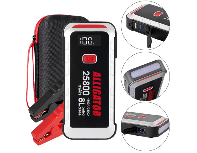 Пусковое устройство Alligator Jump Starter 1500A/2500A 25800mAh со Smart-клемами, цена: 5 345 грн.