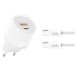 Сетевое зарядное устройство XO L151 30W 1USB-A+1USB-C + Type-C кабель белый, цена: 379 грн.