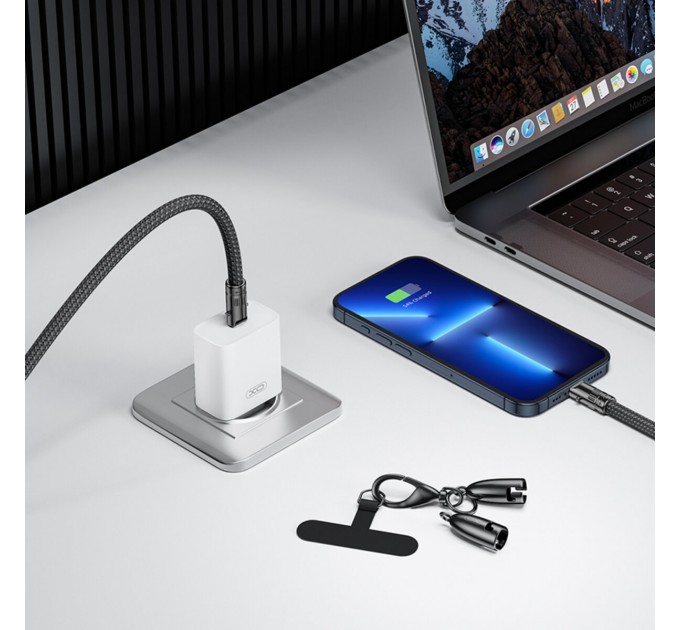 Кабель XO Lanyard Bullet Type-C to Lightning 27W 1,2м черный, цена: 299 грн.