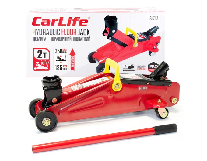Домкрат гидравлический подкатный CarLife 2т 135-350мм, цена: 2 344 грн.