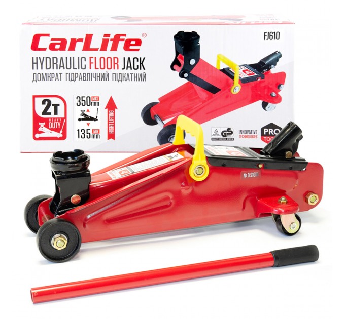 Домкрат гідравлічний підкатний CarLife 2т 135-350мм, ціна: 2 276 грн.