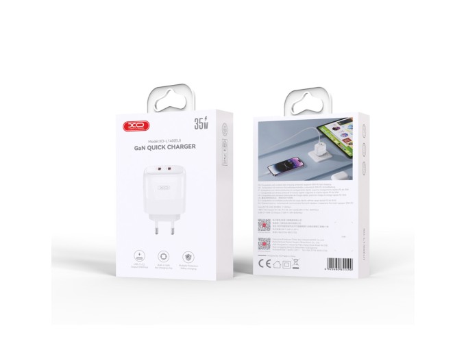 Сетевое зарядное устройство XO L140 Dual C35W 2USB-C белый, цена: 419 грн.