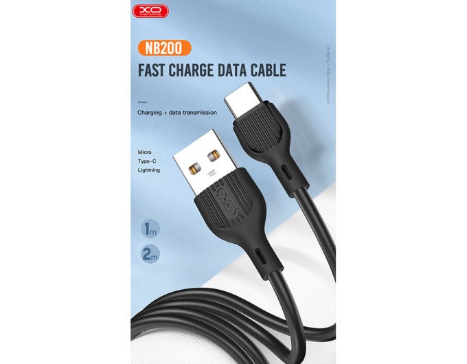 Кабель XO USB to Type-C 2,1А 1м чорний, ціна: 49 грн.