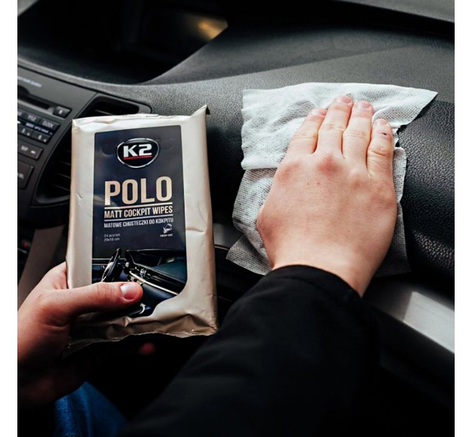Салфетки влажные для очистки приборной панели и пластиковых деталей K2 Polo Matt Cockpit Wipes 24шт, цена: 76 грн.