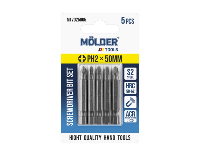 Набор бит Molder PH2x50мм 5шт, цена: 84 грн.