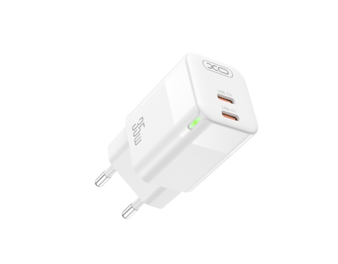 Сетевое зарядное устройство XO CE07 GaN Dual PD 35W GaN белый, цена: 579 грн.