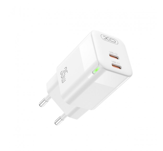 Сетевое зарядное устройство XO CE07 GaN Dual PD 35W GaN белый, цена: 499 грн.