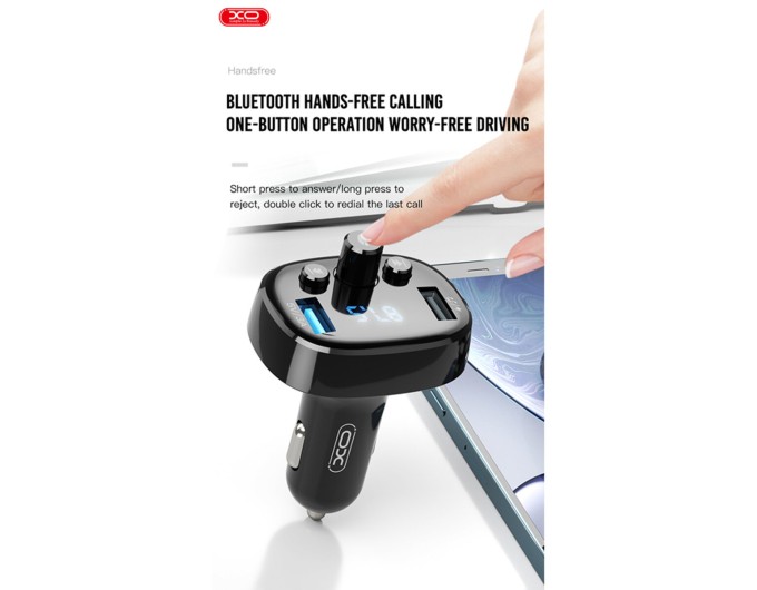 FM-трансмиттер XO BCC02 Bluetooth+FM+USB Charging черный, цена: 389 грн.