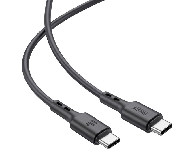 Кабель Brevia Type-C to Type-C 60W 1м, чорний box, ціна: 132 грн.