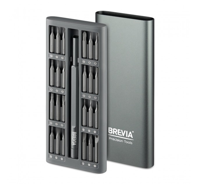 Викрутка Brevia з комплектом насадок для точних робіт алюмінієва 10х127мм, 48в1, ціна: 664 грн.