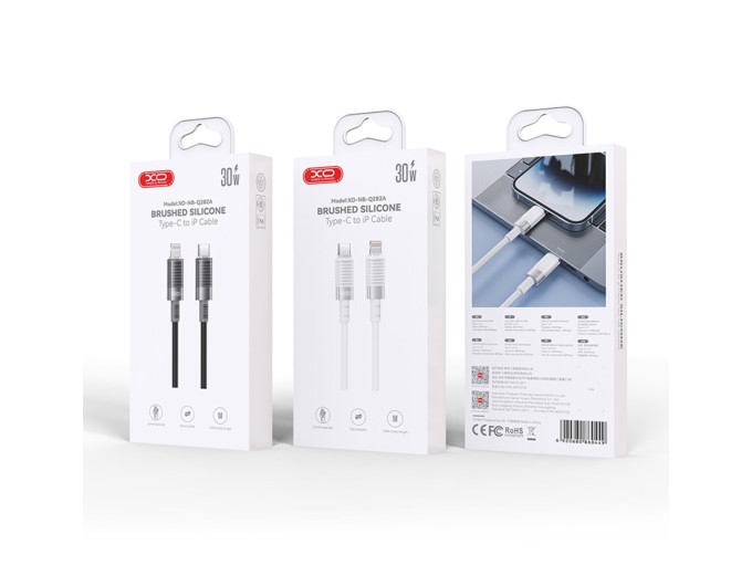 Кабель XO Brushed Silicone Type-C to Lightning 30W 1м чорний, ціна: 249 грн.