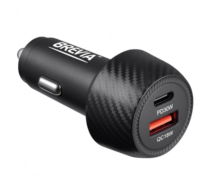 Автомобильное зарядное устройство для Brevia ePower Dual Carbon 48W 1xUSB-C+1xUSB-A, цена: 260 грн.
