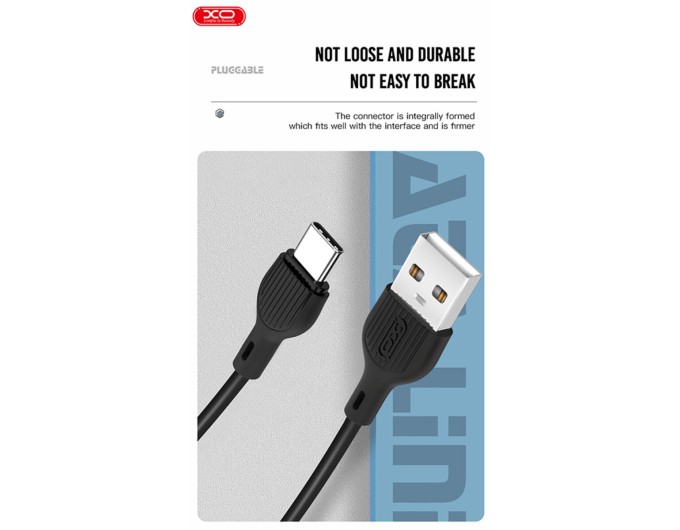 Кабель XO USB to Type-C 2,1А 1м чорний, ціна: 49 грн.