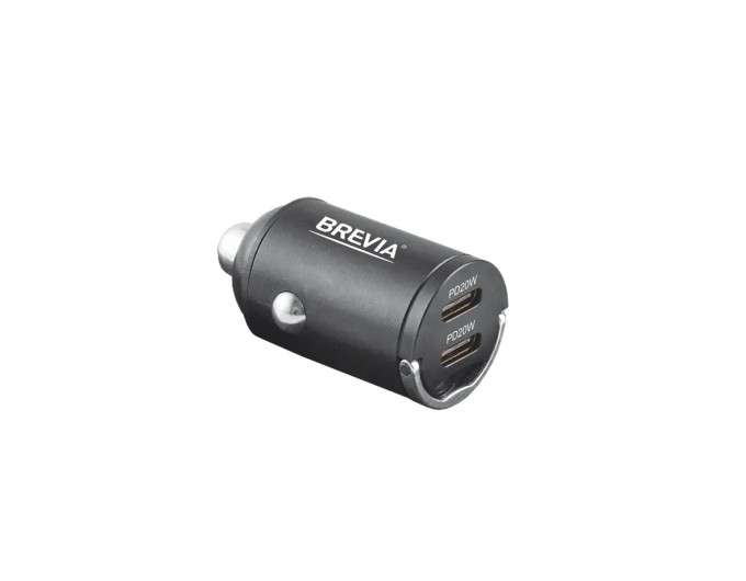 Автомобильное зарядное устройство Brevia ePower NanoMetal 40W 2xUSB-C черный, цена: 494 грн.