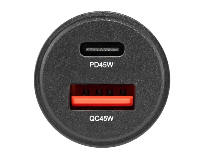Автомобильное зарядное устройство Brevia ePower DualCharge 45W 1xUSB-C+1xUSB-A, прозрачный черный, цена: 295 грн.