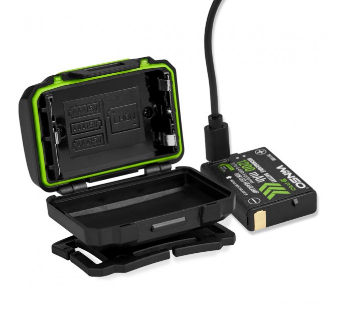 Фонарь налобный Winso Pro 250Lm, 5W XPG, 3xAAA/1200mAh в комплекте, с сенсором белый/красный, цена: 643 грн.