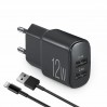 Сетевое зарядное устройство Brevia ePower 12W 2xUSB-A + кабель USB-A to Lightning 1м черный, цена: 319 грн.
