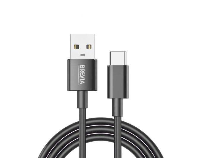 Кабель Brevia USB to Type-C 2,4А 1м, чорний box, ціна: 117 грн.