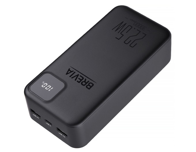 Повербанк (Power Bank) Brevia 30000mAh 22,5W Li-Pol, LCD чорний, ціна: 999 грн.