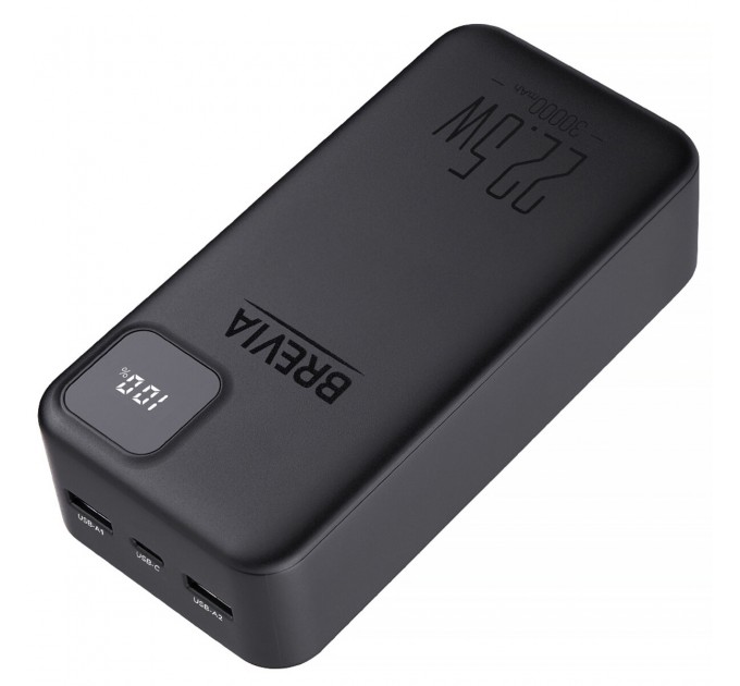 Повербанк (Power Bank) Brevia 30000mAh 22,5W Li-Pol, LCD чорний, ціна: 899 грн.