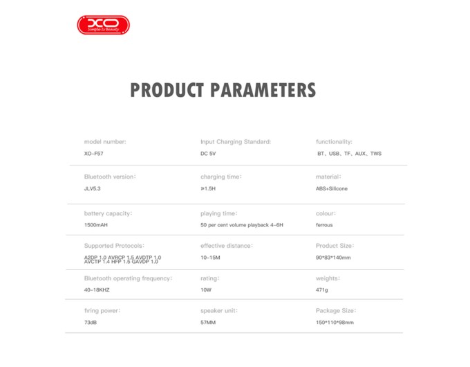 Портативная Акустика XO F57 Bamboo 10W черная, цена: 799 грн.