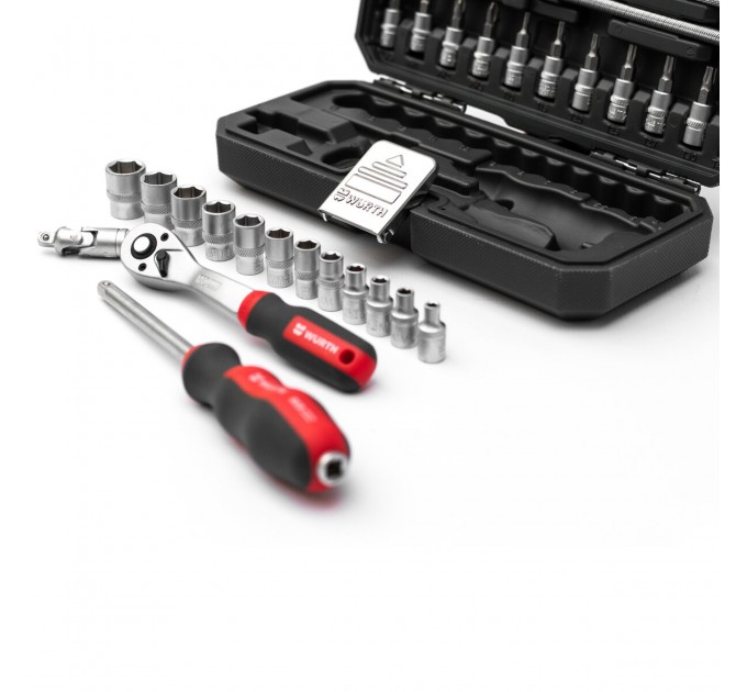 Набор головок торцевых Wurth с трещоткой 1/4" Red Stripe 32шт, цена: 1 428 грн.