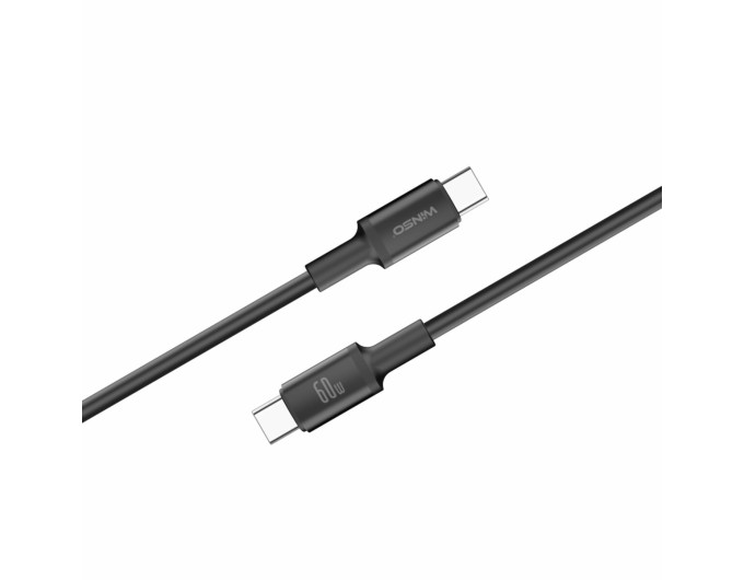 Кабель Winso Pro Type-C to Type-C 60W TPE 1,2м чорний, ціна: 115 грн.