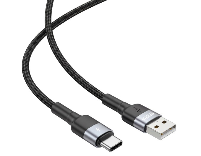 Кабель Brevia USB to Type-C 2,4А 1,2м, черный box, цена: 163 грн.