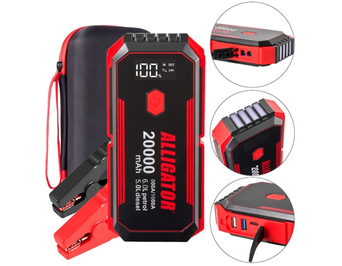 Пусковий пристрій Alligator Jump Starter 800A/1600A 20000mAh зі Smart-клемами, ціна: 4 319 грн.